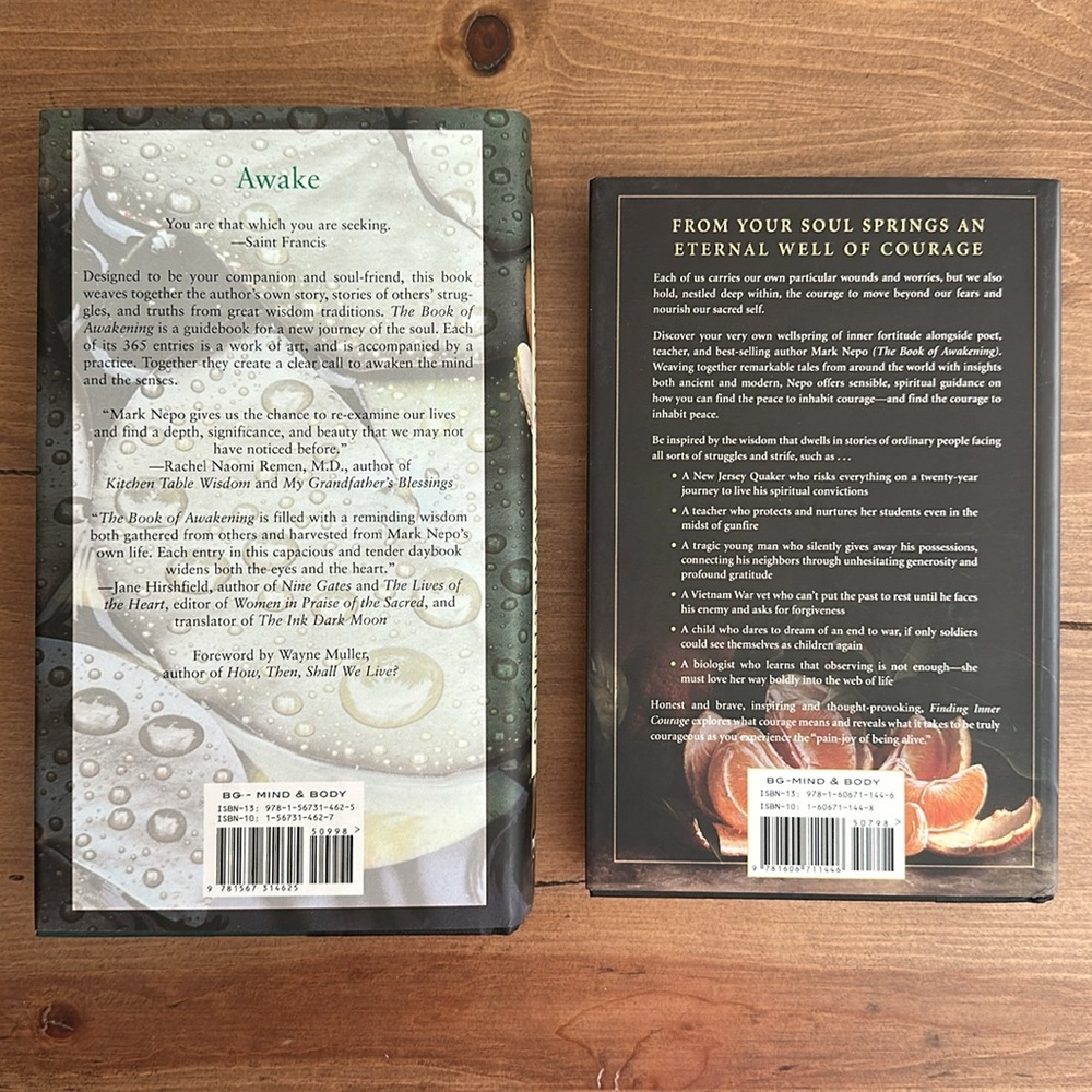 Mark Nepo Book Set - The Book of Awakening & Finding Inner Courage - Hardcover - Picture 2 of 2